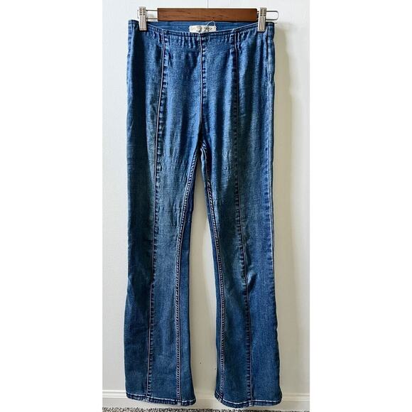 Free people- We the Free Denim strech pull-on flared pants size 24 - Picture 1 of 3